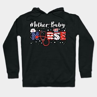 Mother Baby Nurse Usa Flag Stethoscope Nurse 4Th Of July Hoodie